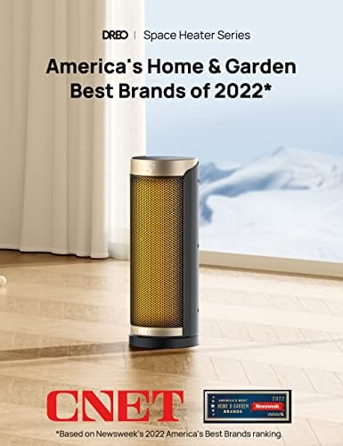 Dreo Space Heater, 1800W Energy Efficient Electric Ceramic Heating, 70° Oscillation, Remote Control, 12H Timer, Thermostat, Overheating Protection, Low Energy Eco-Mode, Silent for Home Office Use