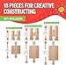 Tiny Conductors 18 Piece Wooden Train Track Connectors & Adapters, 100% Real Wood Male-Male & Female-Female Pieces, Compatible with Thomas and Major Brands Wooden Toy Railroad Sets, (18-Piece)