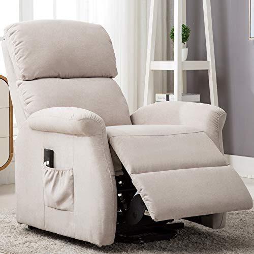 Bonzy Home Fabric Power Lift Recliner Chair for Elderly with Side Pocket,Single Sofa