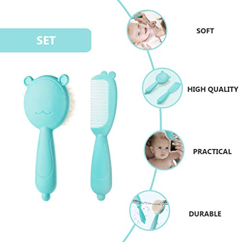 STOBOK 1 Conjunto de Escova de Cabelo de Bebê E Conjunto de Pente para Escova de Cabelo de Madeira N