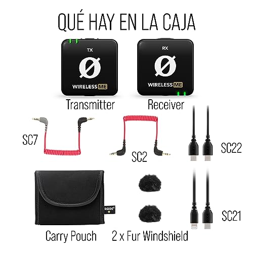 RØDE Sistema de microfonía inalámbrica ultracompacto Wireless ME con micrófonos Integrados, tecnología GainAssist y 100m de Alcance para filmaciones, entrevistas y creación de contenidos