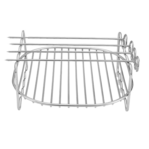 Airfryer Spit Grill – Soporte para parrilla Airfryer | Accesorios para Airfryer con pinchos, Parrilla Airfryer de doble capa de acero inoxidable en diferentes tamaños | Soporte de parrilla de acero