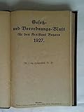  Gesetz- und Verordnungs-Blatt für den Freistaat Bayern 1927. Nr. 1 bis einschließlich Nr. 29