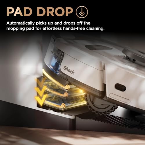 Shark PowerDetect Robot Vacuum and Mop with 60-Day Self-emptying and Cleaning Base - 3D LiDAR Navigation - Wi-Fi/App - 3 Anti-microbial Pads, 1 Odour Cartridge and 2 Brushes Incl. - White - Image 8