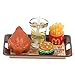 LotCow Dollhouse Hamburger arrosto di pollo patatine fritte succo in miniatura, set fast food, con piatto e carta, accessori per bambole, fai finta di giocare giocattoli per bambole