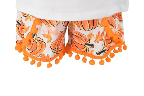 Image of Unique Baby Girls Toddler Big Kid Sleeveless Tank with Pom Pom 2pc Shorts Set Outfit
