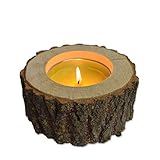 NATÜRLICHE GEHALTEN ABER RUSTIKAL-STILBEWUSSTES DESIGN | Direkt aus dem Stamm geschnitten, zeitlos und elegant. Die Kerze ist das perfekte Accessoire für jeden Außenbereich. Die Outdoor Kerze ist das perfekte auch als Geschenk für Freunde der Gartengestaltung, Design und Dekoration.