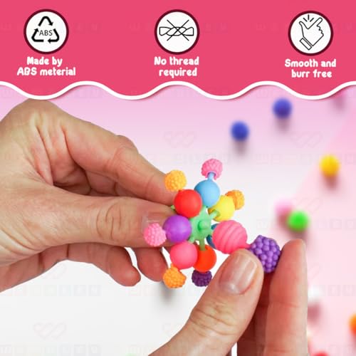 Image of Wembley Pop Beads for Girls Kid's Jewelry Making Kit DIY Bracelet Necklace Rings Craft Kits Multicolor 50+ Beads Snap Pop Art Jewellery Set Ideal for Birthday Gifts