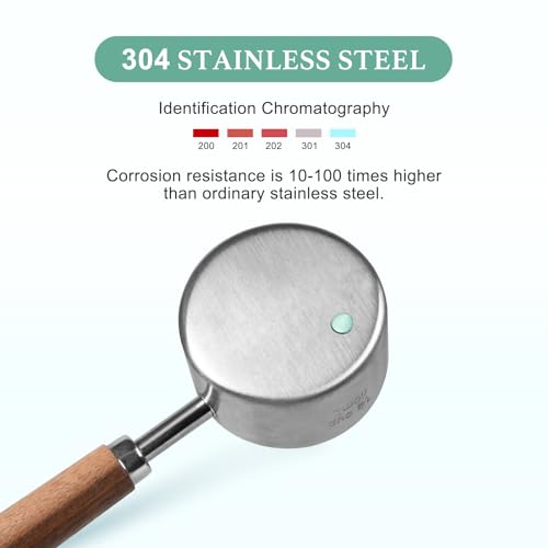 Image of Food Scoop Measuring Cup - 1 /4 Cup (4 Tablespoon | 2 Oz. | 60 mL),304 stainless steels,Black walnut long handle
