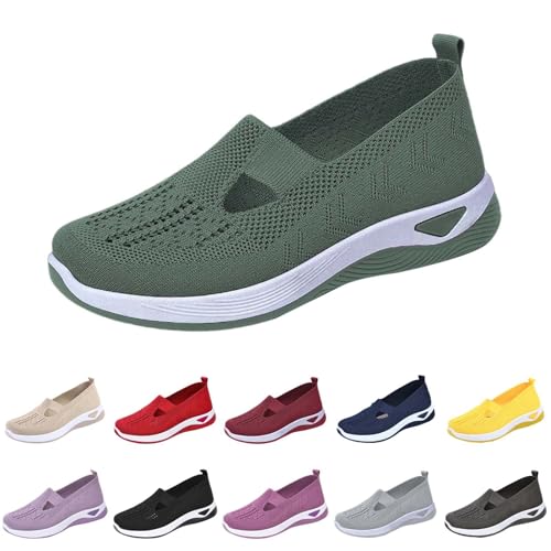 Genérico Zapatos Ortopédicos para Mujer con Malla Zapatillas Sin Cordones para Mujer Sin Manos Antideslizantes para Caminar Zapatillas Ortopédicas de Plataforma Ligeras Cómodas para Senderismo,Caminar