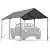 Outdoor Carport 10x20Ft Portable Carport,Outdoor Carport Garage Storage Shed,Portable Garage Party Tent,Heavy Duty Carport for Car,Party Grey