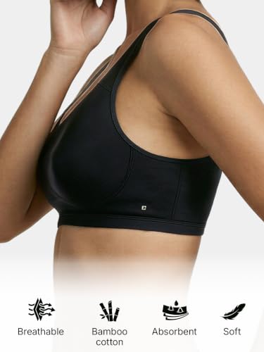 Image of Enamor Bamboo Cotton IB07, Women's Pop-on Bra - 3X Softer, 4X More Absorbent, Antimicrobial, Padded, Wirefree, Full Coverage