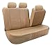 FH Group Car Seat Covers PU Leather 3 Row 7 Seater Car Seat Covers, Airbag Compatible and Split Bench - Fit Most Car, Truck, SUV, & Van Solid Tan