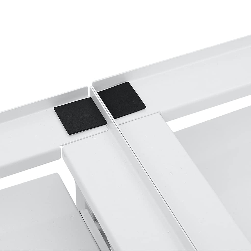 Soporte para lavadora de acero blanco 120 x 56 x 52 cm con 2 estantes y almohadillas antideslizantes de 200 kg para accesorios de lavadora
