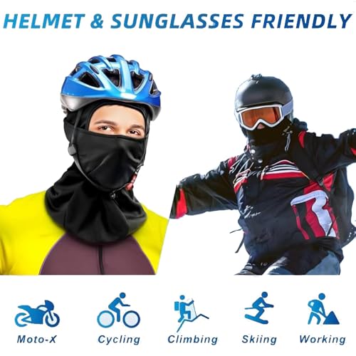 Image of Tomorrow Balaclava Face Mask for Winter - Cold Weather Full Face Cover for Men & Women | Ski Mask, Motorcycle Riding, Cycling, Snowboarding, Neck Warmer | Breathable, Windproof, Black