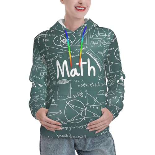 Sweat à capuche mathématiques pour femme avec motifs géométriques et poche kangourou confortable