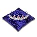 Resonant Energies 6.5 Inch Square Blue Purple Crushed Velvet Tiara & Crown Display Pillow Stand, TPV55M