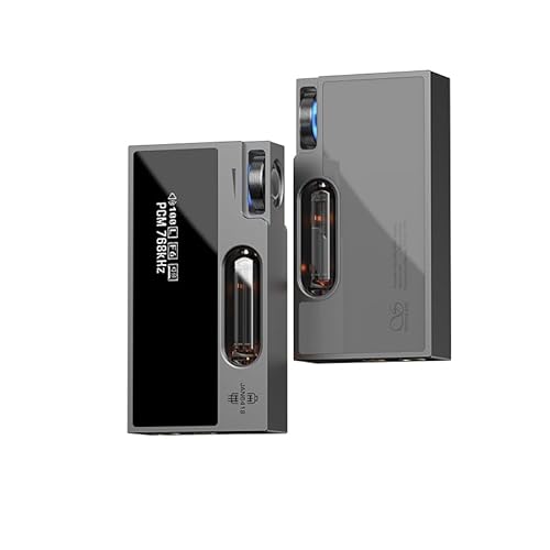 SHANLING UA7 Portable Hi-Fi DAC Headphone Amplifier Built-in JAN6418 Vacuum Tubes, Dual Modes (Tube/Solid-State), 4.4mm Balanced & 3.5mm Single-Ended Output, 577mW High Power, Grey
