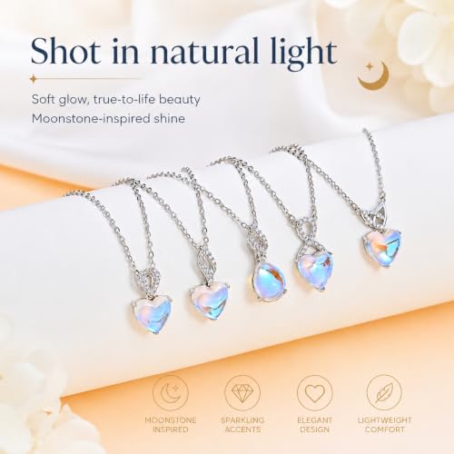 925 Sterling Silver Moonstone Necklace New Beginnings, High School Graduation Gifts, Moonstone Jewelry June Birthstone Necklace for Women, Inspirational Graduation Gifts for Sister Daughter Best Friend Birthday Gifts Ideas — view 5