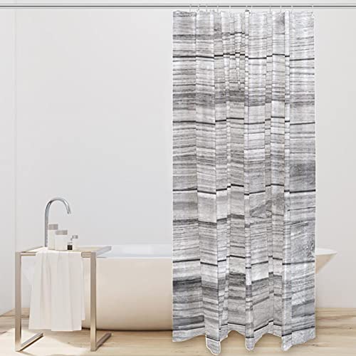 Rideau de douche aquarelle lavable bois gris 183x183 cm pour rénover une salle de bain usée - 3
