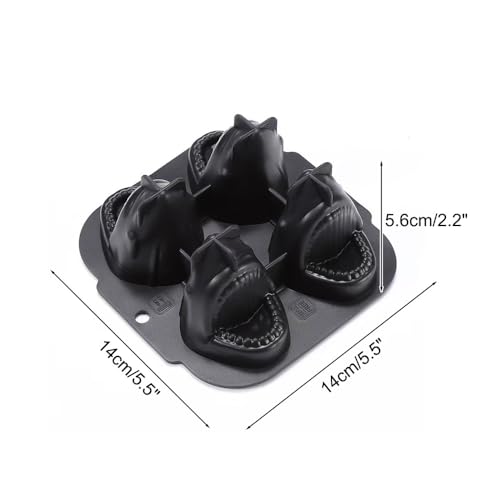 Molde de hielo formas tiburón y pingüino silicona con tapa miniatura 3