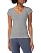 Produktbild Claesen's Damen V-Neck T-Shirt ss Unterhemd, Grau (Grey Melee 007), 42 (Herstellergröße: XL)
