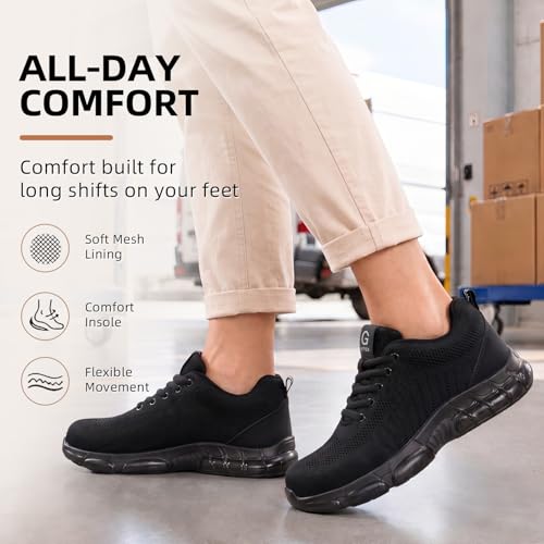 Image of Steel Toe Shoes for Women Safety Work Shoes Wear-Resistant for Warehouse