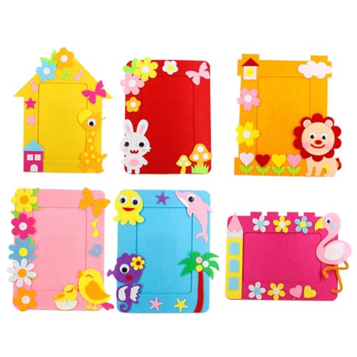Ciieeo 6 piezas Kit de Manualidades para Marco de Fotos de Fieltro No Tejido Material Ecológico para DIY Decoración Habitación Infantil y Aula