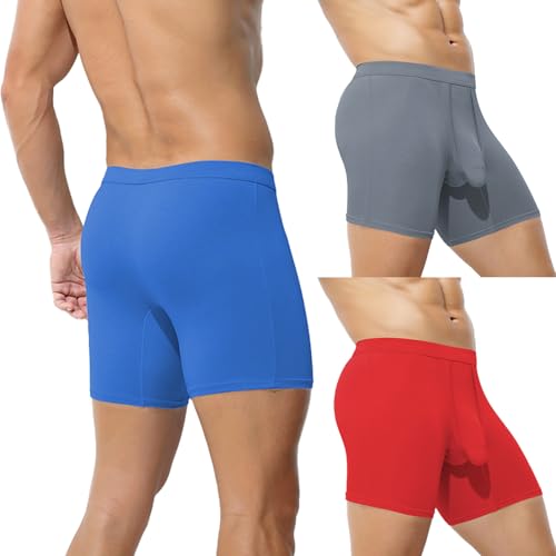 Men's Long Leg Boxers with Separable Bullets Comfortable and Breathable Four-cornered Pants4