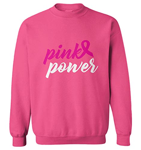 Haase Unlimited Pink Power - Breast Cancer Awareness Toddler Fleece Crewneck Sweater