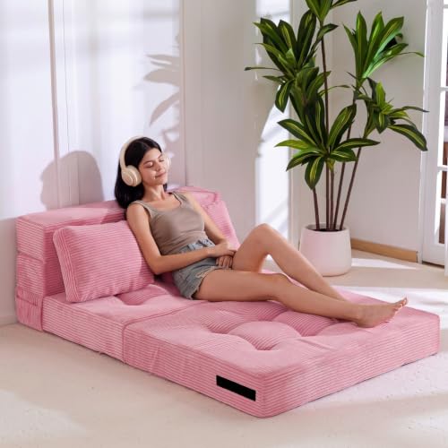 Image of MAXYOYO Convertible Sofa Bed, Fold Out Sofa Couch with Pillow for Adults