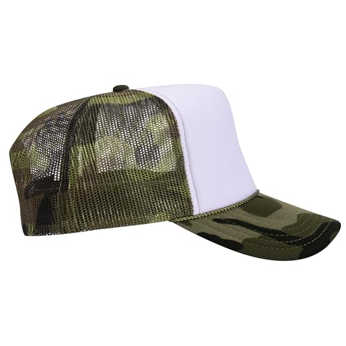 Image of OTTO Polyester Foam Front 5 Panel High Crown Mesh Back Trucker Hats in 97, Bulk, Wholesale