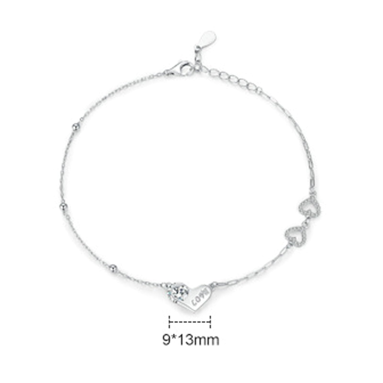 Herzensliebe bransoletka damska w kolorze różowego złota z moissanitem, bez kamienia szlachetnego, łańcuszek na rękę złoto 585 dla Ciebie, 9K 14K 18K białe złoto