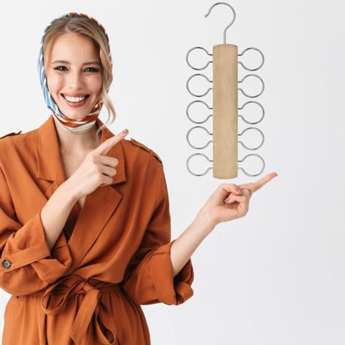Schalbügel, Schalhalter, Krawattenhalter, Krawattenbügel, Gürtelhalter, Scarf Holder, Holz Krawatten Halter, Schal Kleiderbügel, Multifunktionaler Schrank-Organizer für Schals, Krawatten, Gürtel