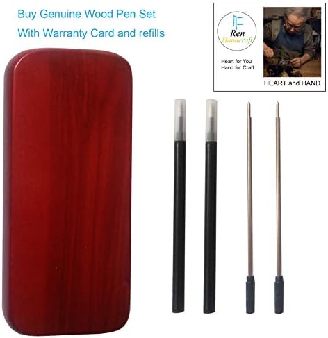 3 Pcs Wooden Pens Set with Pen Gift Case/Best Writing Fountain Pen, Fancy Ballpoint Pen and Luxury Gel Pen with Ink Refills, Promotional Business Designer Pens