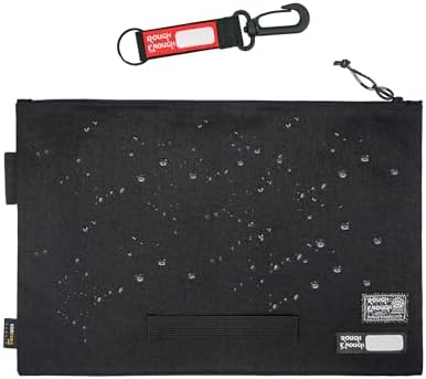 Rough Enough Large Document Organizer – Waterproof A4 File Folder Bag With Zipper, Handle & Pen Loop, Black