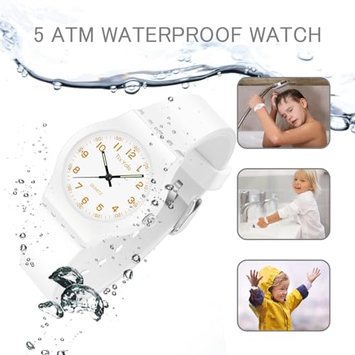 Kids Watch for Girls Boys,50M Waterproof Accurate Timekeeping Children Learning Time Easy to Read Student Sports Outdoor Analog Watches for Kids Toddlers Ages 5-124