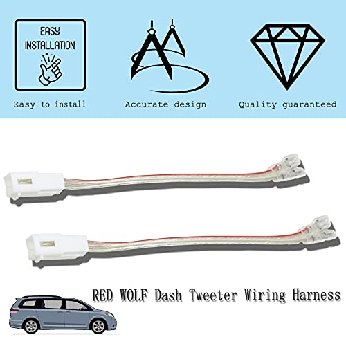 Red Wolf Front Dash Tweeters Speaker Wiring Harness Adapter Connector Plug Replacement For Dodge Ram Jeep Chrysler 2005-2022 Aftermarket Dash Tweeters Audio Cable Plug 2Pc #TOP4