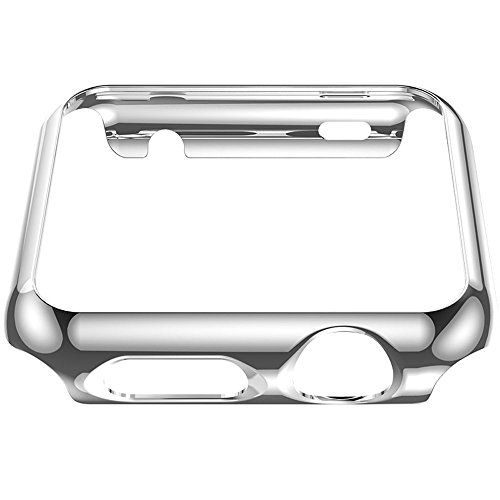 Josi Minea Apple Watch [42Mm] Protective Snap-On Case With Built-In Clear Glass Screen Protector - Anti-Scratch & Shockproof Shield Guard Full Cover For Apple Watch Series 2-42Mm [ Silver ] #TOP5