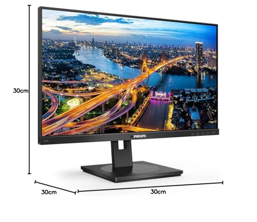Philips Moniteur 243B1 86 cm (23,8 Pouces) (HDMI, DisplayPort, USB-C, RJ45, hub USB, 1920x1440, 75 Hz, FreeSync, Temps de réponse de 4 ms) Noir