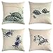 JOVEGSRVA Tuschemalerei Krabbenkissen Dekorative Kissenbezüge Kissen 45Cm X 45Cm Kissenbezüge Für Wohnzimmer Schlafsofa Kissenbezüge 4Er Set