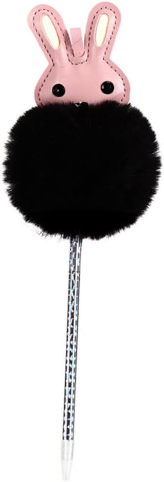 Uonlytech 6Pcs Rabbit Gel Pen Plush Ball Gel Pens for Cute Cartoon Writing Pens Mixed Colors Fluffy Bunny Design for School Office and Home Use