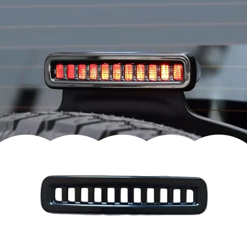 hilopexi 3rd Brake Light cover Trim fit for Jeep Wrangler JL JLU 2018-2024 Third brake high mount stop lamp Cover Exterior Accessories (Black)