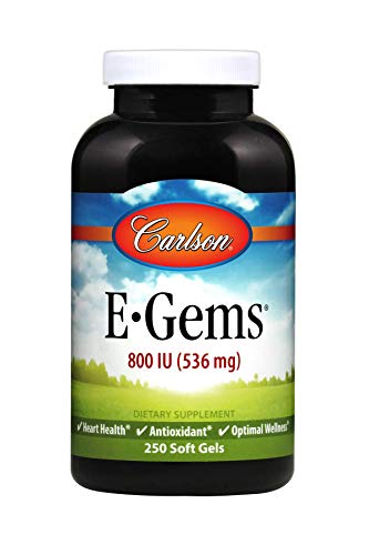 Carlson - E-Gems, 800 IU (536 mg), Heart Health & Optimal Wellness, Antioxidant, 250 soft gels