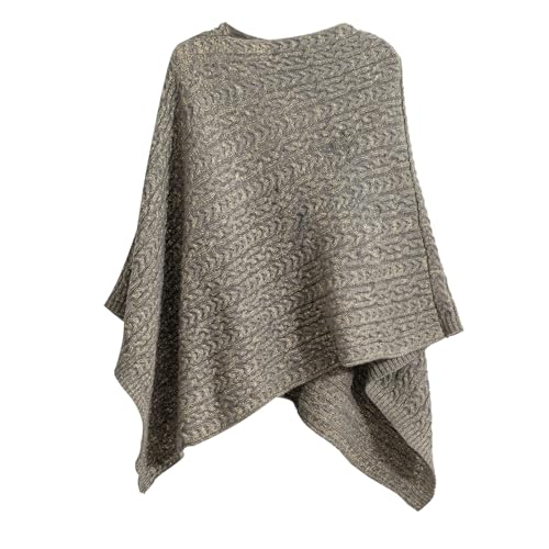 Women's Knitted Cape Strap Cape Loose Casual Knitted Super Soft Triangle Cape Grey Cloak Shawl2