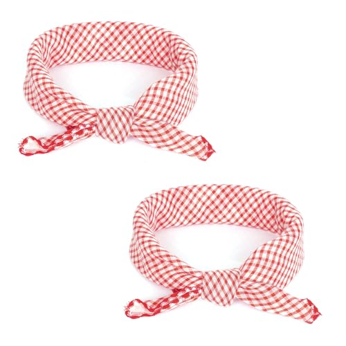 2 Stück Trachtentuch, 50 * 50cm Oktoberfest Damen Outfit Trachtentücher, Bayerische Halstuch Zubehör für Karneval Oktoberfest Kostümparty (Rot)