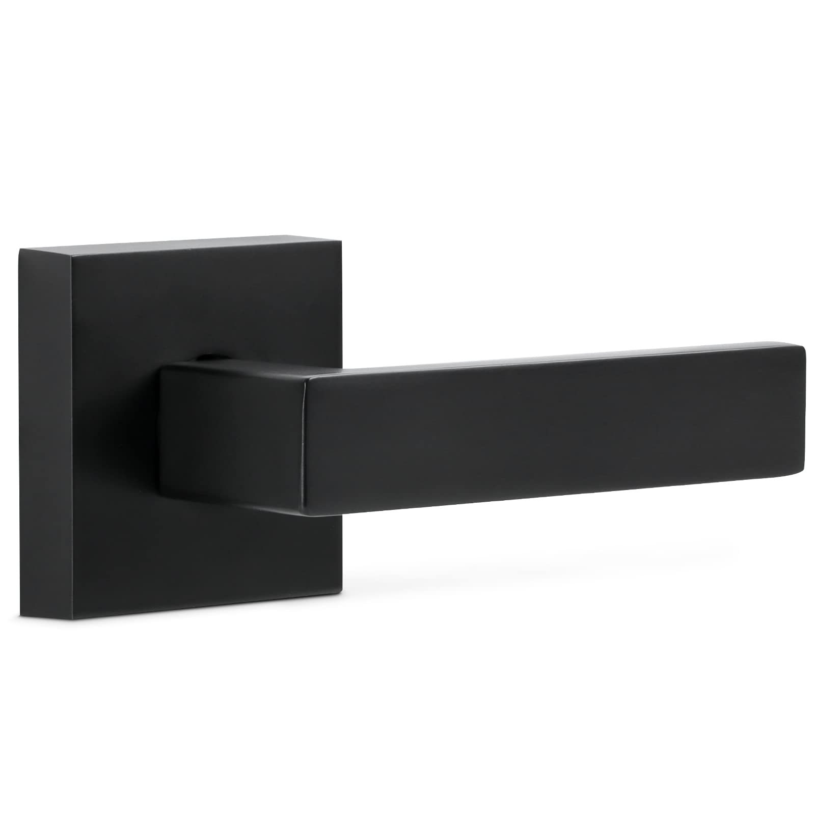 EHOMEWARE2 Pack Premium Matte Black Heavy Duty Door Lever Dummy Door Handle Set Door Hardware Flat Shape, Door Handles, Interior Door Handle