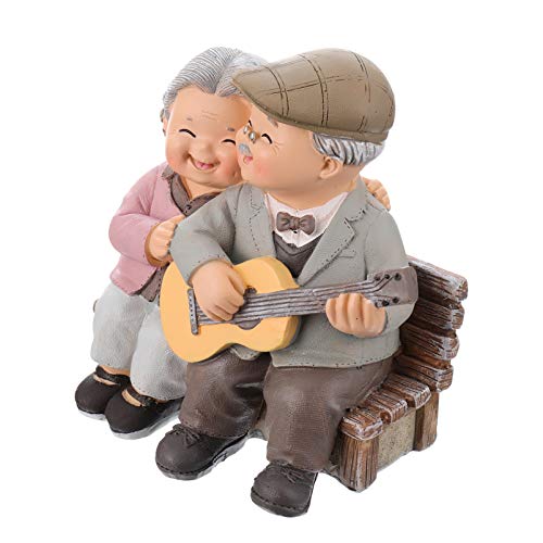 BESPORTBLE Loving Elderly Couple Figurines, Old Married Couple Figure,Resin Husband and Wife Statue...