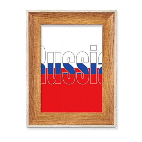Cadre photo bois Drapeau de la Russie, le cadeau idéal pour amateurs de peinture art