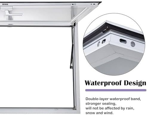 Lockable Concession Window with 85° Awning Door - Perfect for Food Trucks, Trailers, Sheds, Snack Bars & Cake Shops - Durable, Secure, Easy Access,45" Wx33 H(114x83.5cm)